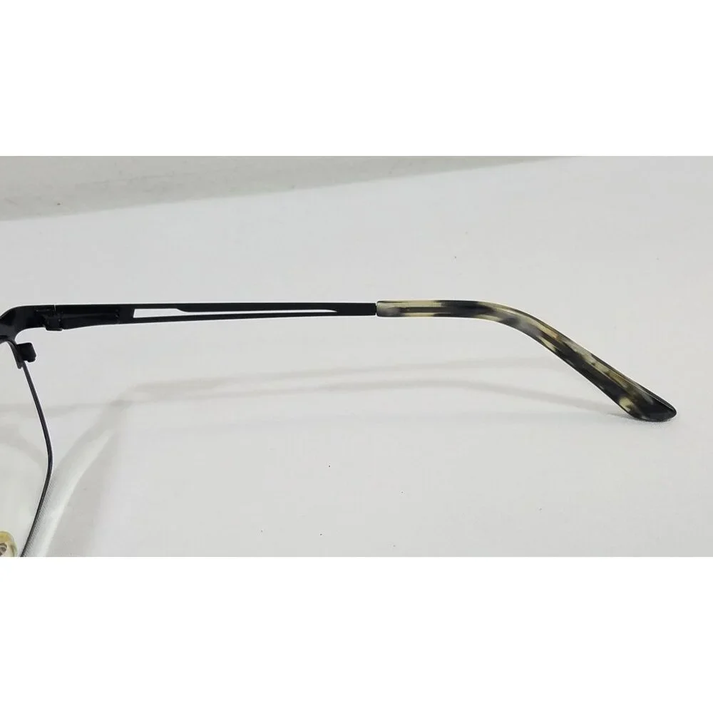 Black Metal Eyeglass Frames With Tortoise Temple Tips 51/17-141 C1